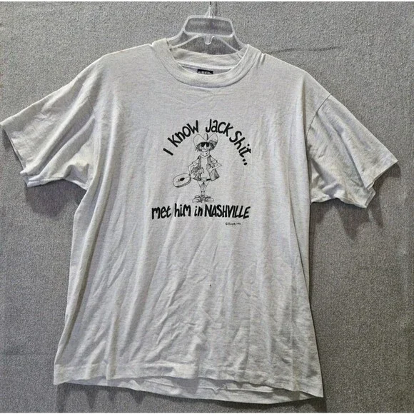 Single Stitch T-Shirt KNOW JACK SH.. Met Him In Nashville Sz XL Screen Stars USA - Picture 2 of 15